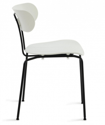 Стул VAN HALLEN (mod. 1534-45) пластик/металл, 45х52х77 см, высота до сиденья 46,5 см, белый/черный (поставляется по 4 шт). Фото