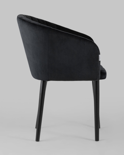 Стул с подлокотниками Нейтон велюр черный. Фото №4