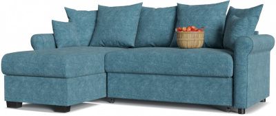 Диван угловой Рейн Mint дельфин Синий флок левый. Фото №2