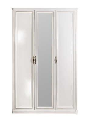 Шкаф 3-х ств (2+1) с зеркалом Натали белый глянец. Фото №2
