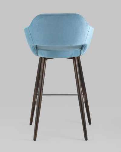 Стул барный Саймон велюр пыльно-голубой. Фото №6
