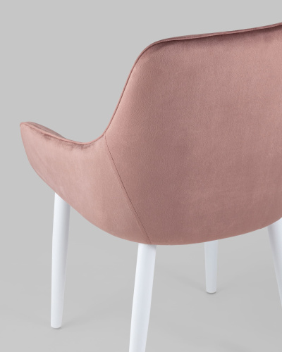 Стул Диана велюр пыльно-розовый ножки белые. Фото №8