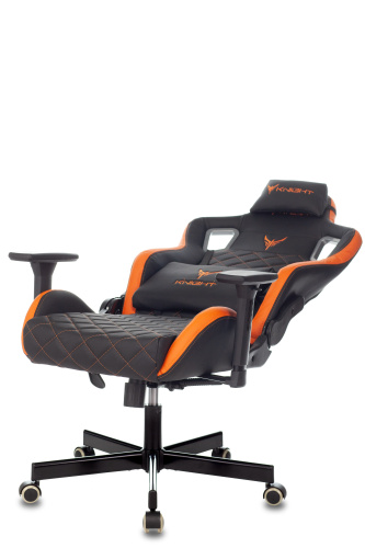 Кресло игровое Knight OUTRIDER черный/оранжевый ромбик эко.кожа с подголов. крестовина металл фото Кресло игровое Knight OUTRIDER черный/оранжевый ромбик эко.кожа с подголов. крестовина металл. Фото №7
