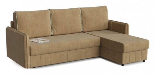 Диван угловой Слим 2 Дельфин (велюр, Коричневый) 220/90/160 правый. Фото №1