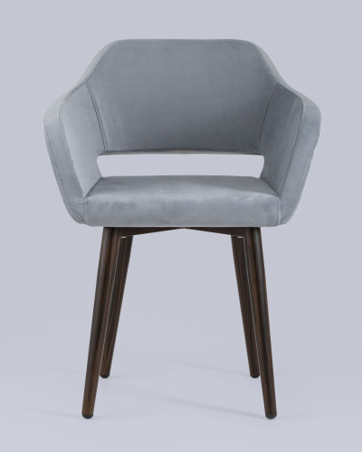 Стул с подлокотниками Саймон велюр серый. Фото №5