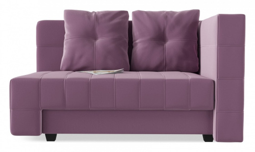 Диван прямой Корфу NEXT Purple Еврокнижка (фиолетовый велюр) Подлокотник справа.. Фото №1
