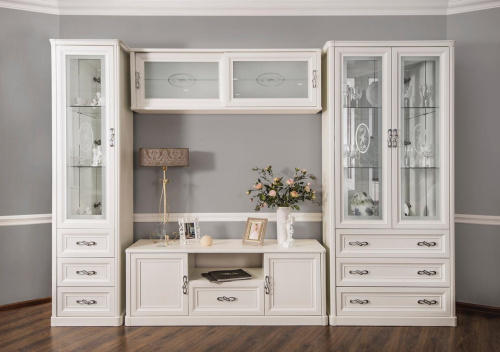 Витрина двухстворчатая Мишель  белый матовый. Фото №6