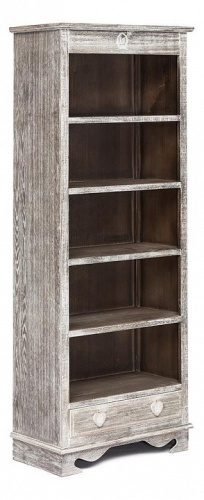 Шкаф книжный  Secret De Maison Lilou (mod. 63106) paulownia, мдф, 75х40х190см, Античный коричневый. Фото №1