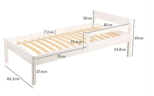 Кровать Polini Kids Simple, белый. Фото №11