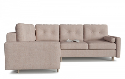 Диван модульный угловой Белфаст 6 Бежевый рогожка, угол левый. Фото №2