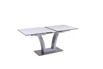 Стол обеденный FUSION (160) MATT WHITE/ LIGHT GRAY (белый сатин/серый). Фото №4