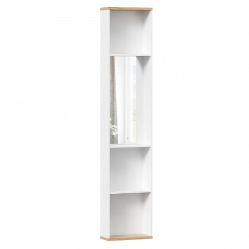 Стеллаж с зеркалом Урбан (Белый/Дуб Золотой). Фото №2