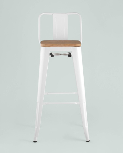 Стул барный TOLIX WOOD со спинкой белый глянцевый. Фото №5