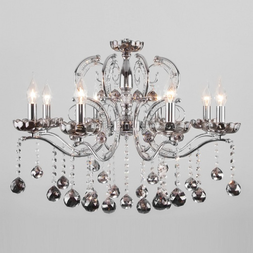 Подвесная люстра Eurosvet Brezza 10107/8 хром/дымчатый хрусталь Strotskis. Фото №1