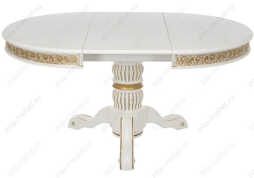 Стол Лорд молочный с золотой патиной. Фото №4