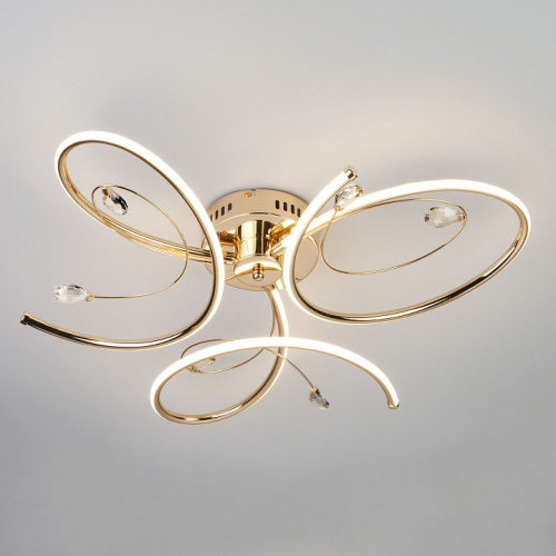 Потолочная люстра Eurosvet Saona 90099/3 золото 54W. Фото №1