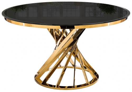 Стол стеклянный Twist gold / black фото Стол стеклянный Twist gold / black. Фото №1