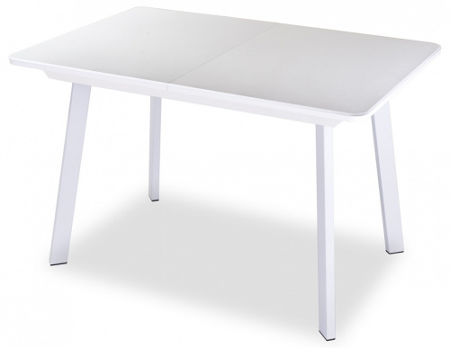 Стол обеденный  цвет каркаса белый, цвет столешницы белый искусственный камень. Фото №1