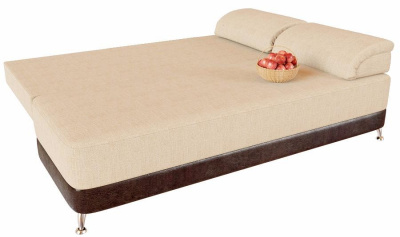 Диван прямой Алиа Венге Симпл еврокнижка (рогожка+экокожа, Бежевый) 200/85/95. Фото №2