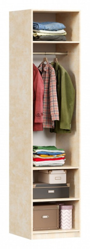 Шкаф одностворчатый глубиной 634 Александрия (Рустика/Кожа Ленто). Фото №2