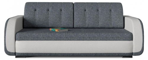 Диван прямой Генри Скат 8 white Серый рогожка+экокожа. Фото №1