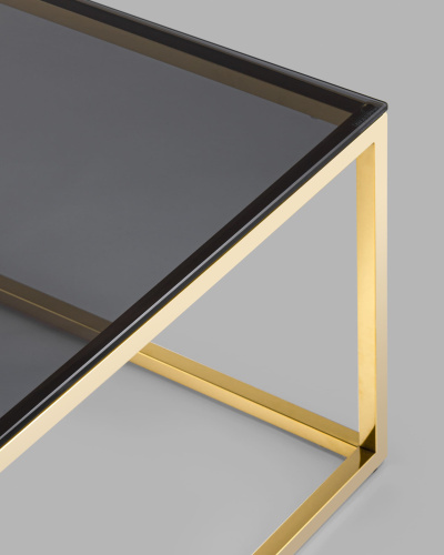 Журнальный стол 120*60 ТАУН золото стекло smoke. Фото №7